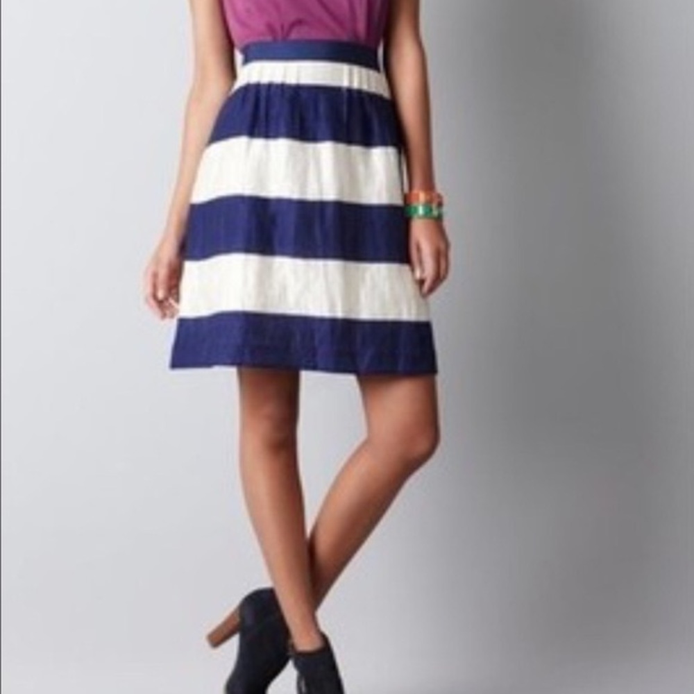 Ann Taylor LOFT Memorable Stripe Full Skirt Sz 8